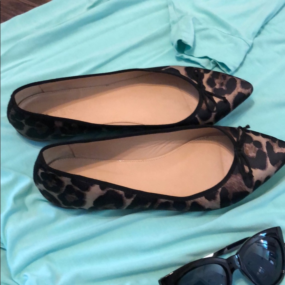 JCrew pointed toe baller flats size 8
